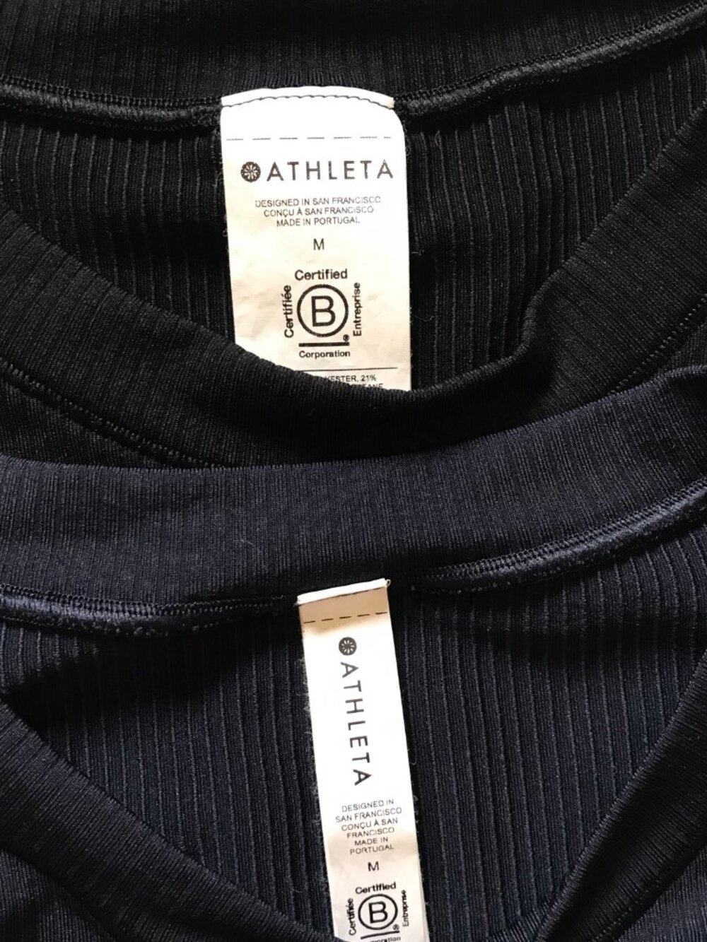 Athleta Renew Ribbed Muscle Tank Top Shirts Womens Medium Black Blue Lot of 2 - Picture 2 of 12